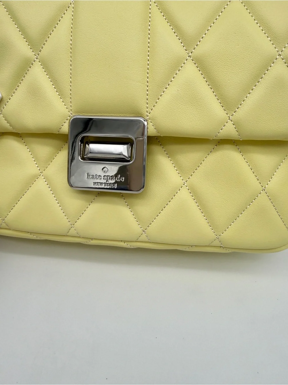Kate Spade Carey Quilted Small Flap Crossbody Bag Lemon Fondant Yellow